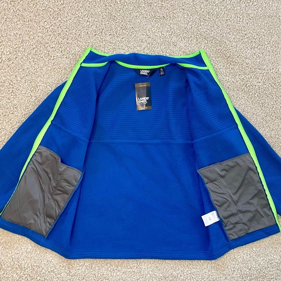 *NWT* Lands’ End Zip Up Fleece-Blue Green-Size 14-16 - Picture 3 of 7